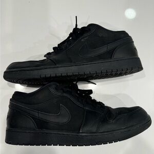 Nike Air Jordan 1 Low, all black edition, men’s 12